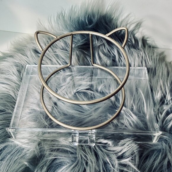 Whisker City Cat Ears Elevated Stand with Ribbed Ceramic Bowl NEW w/o Tags - Picture 2 of 6